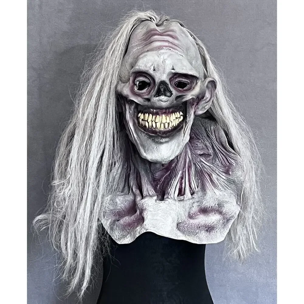 Vintage 1996 Paper Magic Group Halloween Creepy Ghoul Zombie Mask Long Hair NOS